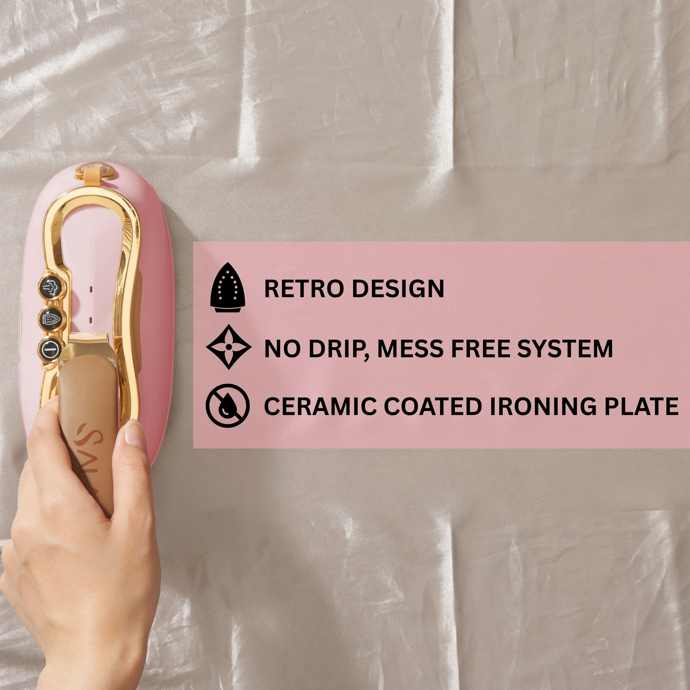 IS-900 Retro Edition Duopress Steamer and Iron, Rose
