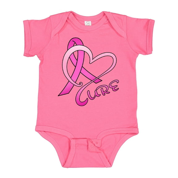 Inktastic Cure- Breast Cancer Awareness pink ribbon Boys or Girls Baby Bodysuit