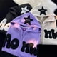thumbnail image 4 of Sudadera con capucha y cremallera Y2K Harajuku estilo americano retro High Street bordado estrellas Sudadera con cremallera para mujer estilo holgado y elegante abrigo superior, 4 of 5