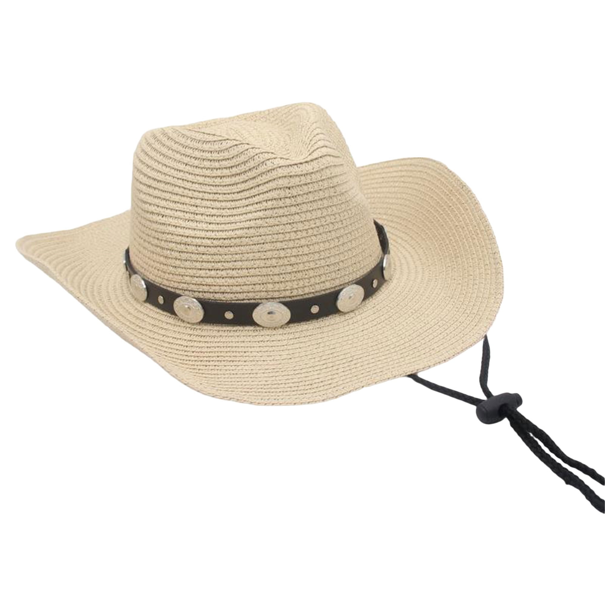 Women Men Straw Wide Brim Western Cowboy Hats Belt Buckle Panama Hat