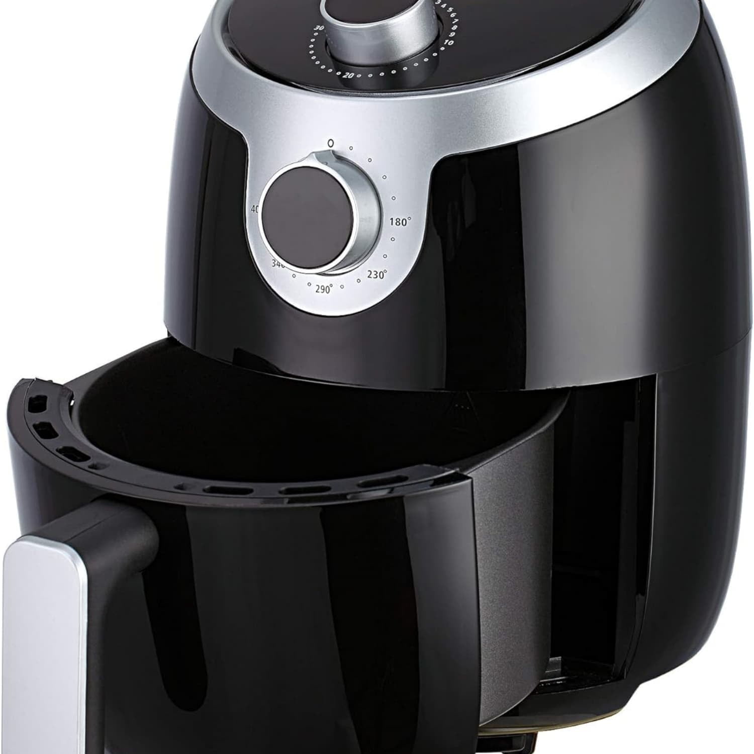 COS-23AFAKB 2.3 Quart Electric Small Air Fryer with Temperature Control, Timer, Auto Shut-Off, Non-Stick Frying Tray, 1000W Compact Mini Air Fryer (2.3 Quarts, Stainless Steel/Black) COSMO co - 23afa