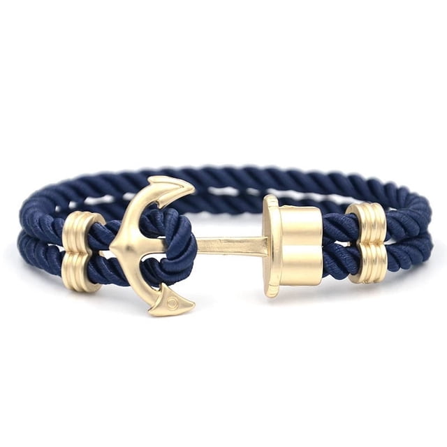 Pulsera de ancla para hombre - Pulsera de cuerda náutica de nailon, regalo para hombre, pulsera de ancla marina de latón