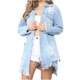 thumbnail image 1 of Moda mujer Casual Denim chaqueta suelta manga larga otoño abrigo blusa Fridja  BV0+1473, 1 of 9