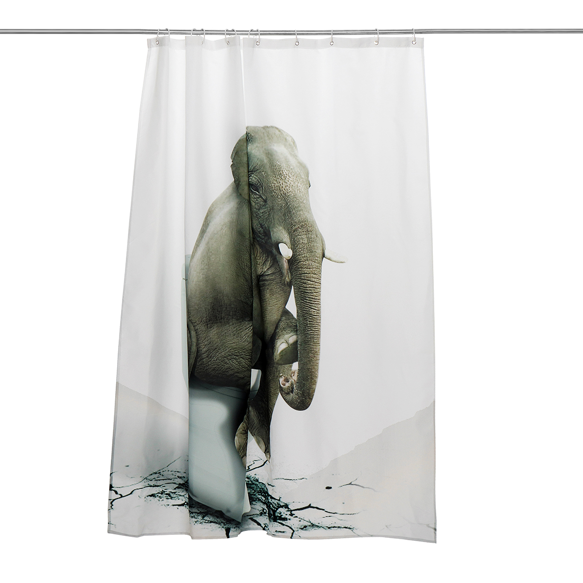 Waterproof 71"x71" Elephant Shower Curtain Bathroom Set Fabric Polyester + 12 Hooks Rings Home Decor Christmas Gift - image 2 of 5