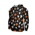 thumbnail image 5 of GrmtClth Hoodies for Men Halloween Cartoon Ghost Pumpkin Bat Witch All Over Print Athletic Hooded Tops Saffron 2XL, 5 of 8