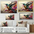 thumbnail image 4 of Designart "Wingbeat Wonder of Colorful Hummingbird III" Animals Framed Wall Art - Modern Farmhouse Green Hummingbird Entryway Framed Wall Art Print, 4 of 6