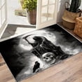 thumbnail image 4 of Gothic Rugs for Living Room - Grim Reaper Rug, 3x5 Rug, Goth Skull Area Rug, Spooky Skeleton Crow Washable Non Slip Rugs, Occult Edgy Carpet - Home Decor, Grim Reaper Gifts for Men, 4 of 7