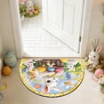 thumbnail image 4 of Uuiauoio Half Round Door Mat Easter Holiday Egg Rabbit Half Moon Rug Washable Half Circle Area Rugs Indoor Entrance Non Slip Semi Circle Bathroom Rugs Floor Carpet for Kithen Bedroom Decorative Gift, 4 of 6