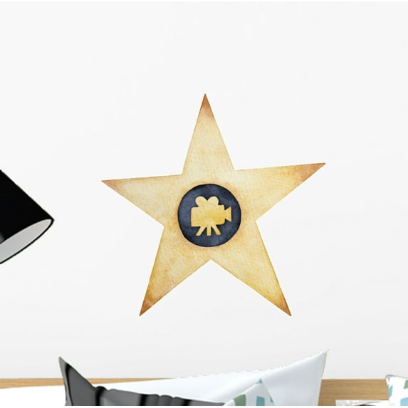 Golden Film Camera Star Wall Decal Wallmonkeys Peel and Stick Graphic (12 in W x 12 in H) WM502864