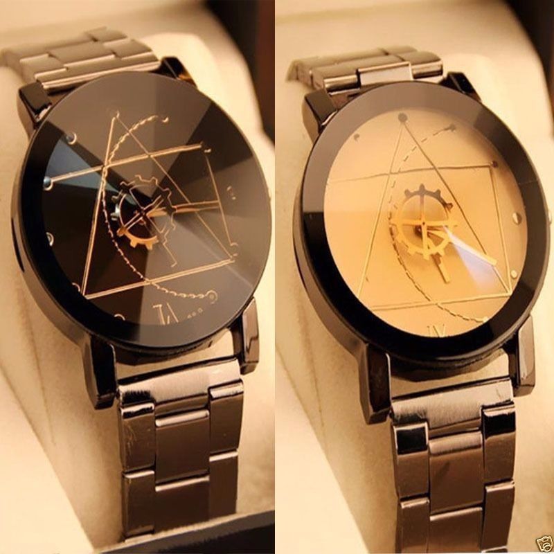Fashion Luxury Men Women Compass Watch Stainless Steel Quartz Analog Wrist Watch