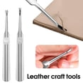 thumbnail image 2 of Professional Stainless Steel Leather Groover & Edge Skiving Tool Set, U-Type V-Type Stitching Groover, Cuticle Pusher Trimmer for DIY Leather Craft & Leatherworking, 2.95x0.79 Inches, 2 of 8