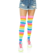 Leg Avenue Acrylic Neon Rainbow Thigh Highs 6600