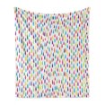 thumbnail image 1 of Rain Soft Flannel Fleece Throw Blanket, Rainbow Colors Raindrop Pattern as Falling Dots Shapes on White Background, Cozy Plush for Indoor and Outdoor Use, 50" x 60", Multicolor, by Ambesonne, 1 of 6