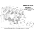 thumbnail image 6 of Bedz King Tall Stairway Bunk Beds Twin over Twin with 4 Drawers in the Steps and 2 Under Bed Drawers Espresso, 6 of 6