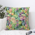 thumbnail image 4 of Pofeuu Blooming Cactus Print Double-sided plush pillowcase Square Throw Pillow Covers Pillows Cover for Living Room Bedroom Sofa Couch Cushion Cover（No pillow core）-26"x26", 4 of 7