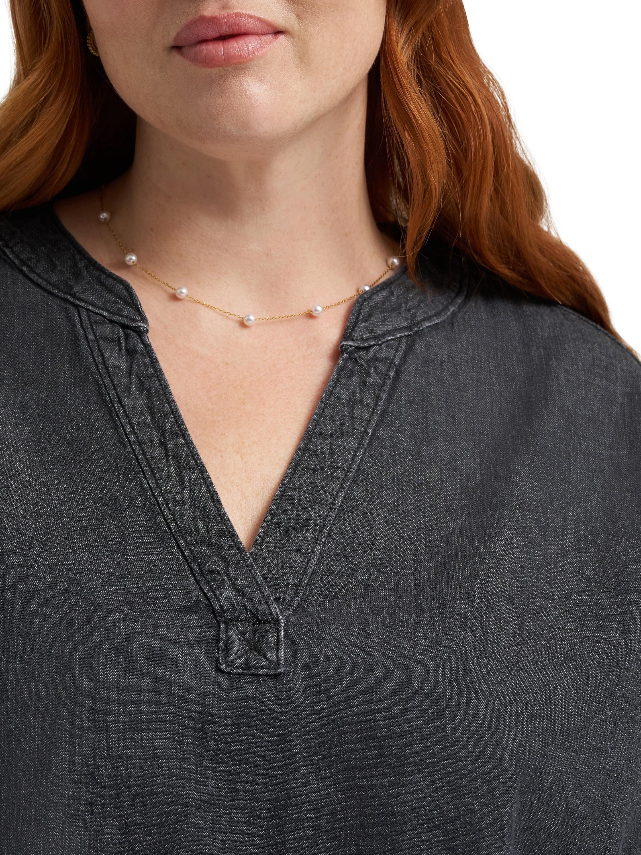 Lee® Women's Plus Long Sleeve Boxy Popover Top