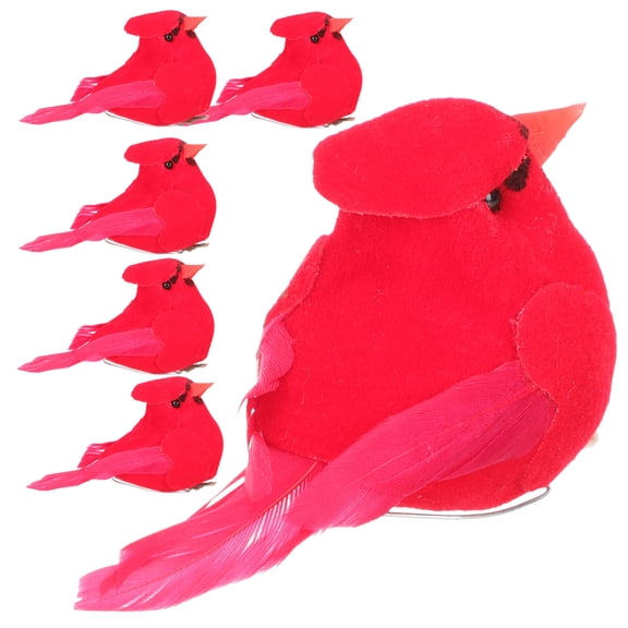OUNONA Set of 6 Realistic Bird Ornaments for Outdoor Garden, Patio, Year-Round Decorative Accents