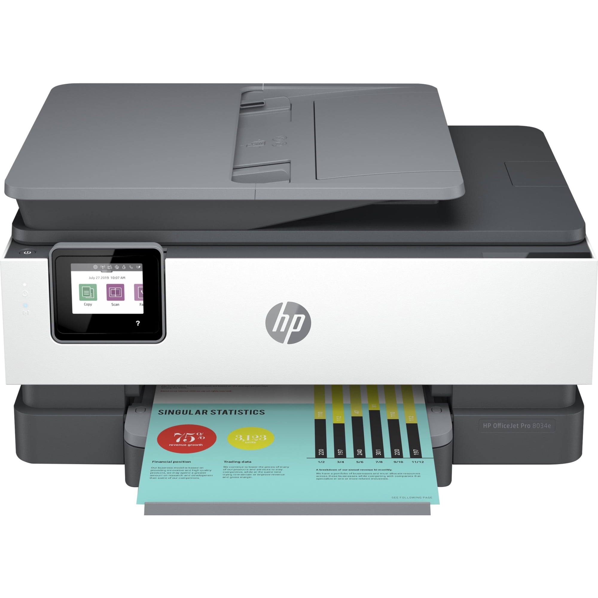 Analytisk trug Flere HP Officejet Pro 8034e Wireless Inkjet Multifunction Printer - Color -  Copier/Fax/Printer/Scanner - 20 ppm Mono/10 ppm Color Print - 4800 x 1200  dpi Print - Automatic Duplex Print - Up to 20000 Pag... - Walmart.com