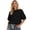 Black, variant on Cheetah Print Sweatshirts For Womens Leopard Print Crew Neck Short Puff Sleeve Relaxed Fit Casual Pullover Everyday Summer Top