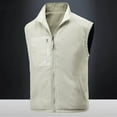thumbnail image 5 of Mwjwdo Men's Stand Collar Fishing Vest Stretch Casual Full Zip Sleeveless Cargo Jacket with Pockets Outdoor Leisure Workwear Vest White XL, 5 of 7