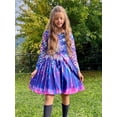 thumbnail image 4 of Lanbubble Girls Dresses Long Sleeve Mermaid Printed Casual Twirly Dress Fall Clothes 5-13 Years, 4 of 9