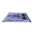 thumbnail image 2 of Ahgly Company Machine Washable Indoor Round Abstract Blue Modern Area Rugs, 3' Round, 2 of 4
