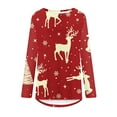 thumbnail image 4 of Blouses pour Femmes Imprimé Décontracté Noël Manches Longues Col Rond Grandes Tailles Blouses pour Femmes en Solde, 4 of 5