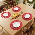 thumbnail image 3 of Farmhouse Placemats Set of 6 Woven Placemats for Dining Table Decor, Washable Kitchen Table Mat for Holiday Party Red 15inch, 3 of 6