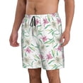thumbnail image 2 of Goofa Lilies Flowers Printed Mens Swim Trunks Summer Quick Dry Short Beach Swimwear Bathing Suits-, 2 of 9