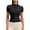 Black, variant on Women's Yoga Workout Jacket Full Zip Short Sleeve Stand Collar Athletic Shirts Slim Fit Sun Protection Shirts for Outdoor Activities Brown