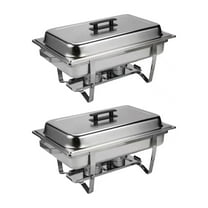 Chafing Dish Set - 2 Pack 9QT Stainless Steel Buffet Servers for Home & Outdoor Catering - Food Warmer/Cooler with Lids & Accessories