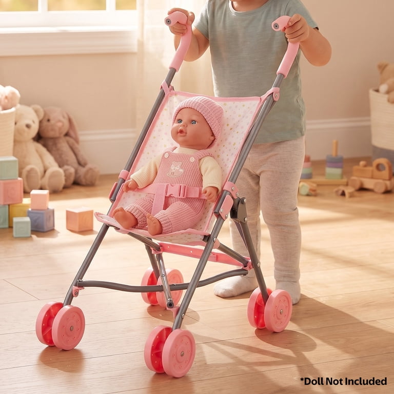 My Sweet Love Fold-Up Doll Stroller, Pink/White photo 2
