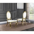 thumbnail image 4 of Clear Glass Dining Set with Table and 6 Oval White Faux Leather Chairs, 4 of 4