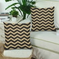 thumbnail image 2 of MKHERT Chevron Gold And Black Stripe Pillowcase Pillow Protector Cushion Cover 18x18 inch,Set of 2, 2 of 2