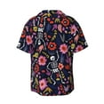 thumbnail image 2 of KLL Dancing Skeletons Floral Garden Print Men's Shirt Short Sleeve Button Down Summer Cuba Beach Shirts- 4X-Large, 2 of 7