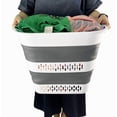 thumbnail image 5 of SAMMART Cesta de lavandería plegable de plástico de 40 litros (10,5 galones) – Contenedor/organizador de almacenamiento plegable – Cesto de lavandería portátil – Ahorro de espacio (1, blanco/gris acer, 5 of 5