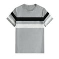 thumbnail image 5 of YLSDY Men's Color Block Short Sleeve Tee Shirts Casual Crewneck T Shirt Trendy Summer Tops Fashion Stripes Casual Tops Regular Fit Athletic Tees Gray XL, 5 of 8