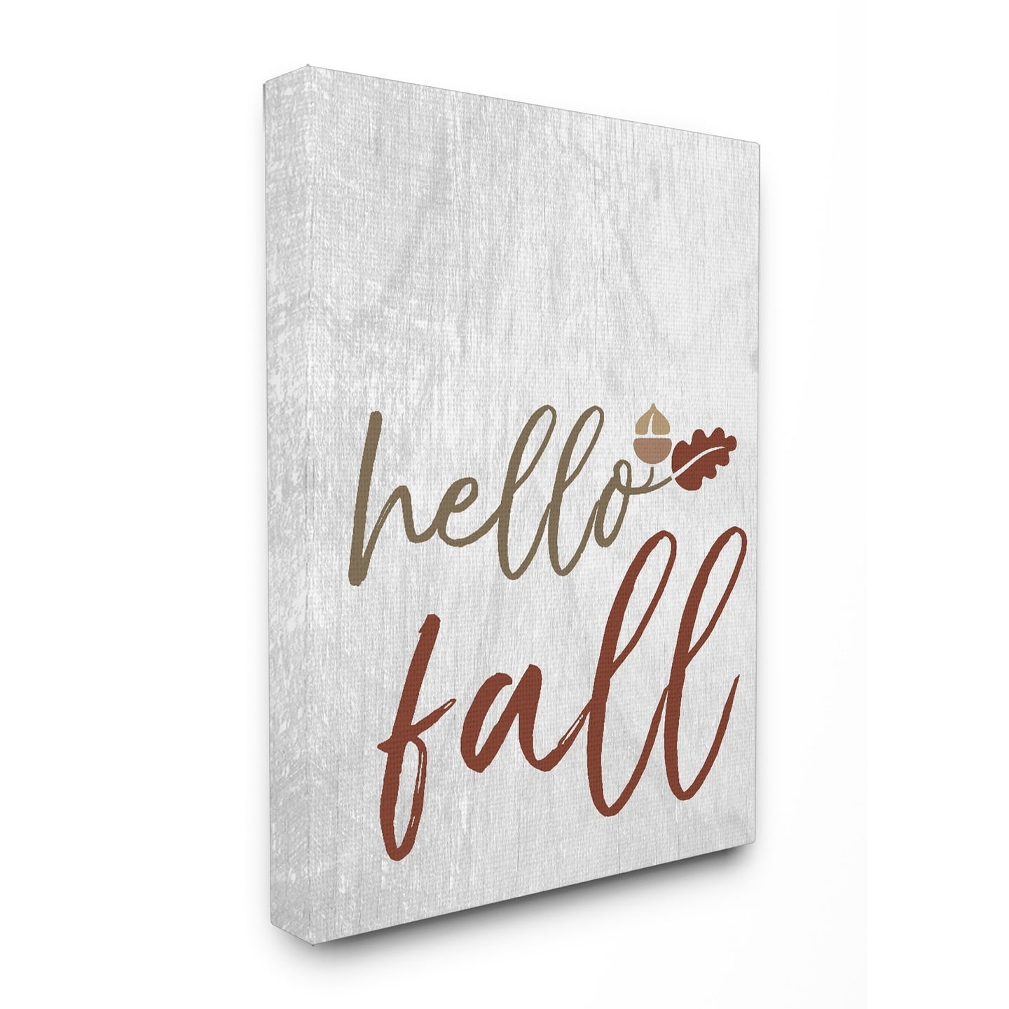 The Stupell Home Decor Collection Hello Fall Oak Leaves and Acorn Wall Art