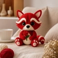 thumbnail image 5 of Crochetta Crochet Kit for Beginners - Crochet Starter Kit, Crochet Raccoon Doll DIY Kit, Learn to Crochet Kits for Adults, DIY Knitting Supplies, Rose‑Holding Raccoon(Red), 5 of 6