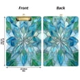 thumbnail image 3 of Plastic Clipboard Acrylic Hanging Clip Board with Gold Low Profile Office School Supplies 12.5x9 Blue Green Floral Stained Glass, 3 of 9