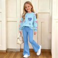 thumbnail image 4 of Mooqilaa Girls Outfit Sets, 2 Piece Long Sleeve Spring Fashion Girls Fall Clothing Sets Light Blue Size 7-8 T, 4 of 6