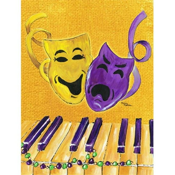 28 x 40 In. Mardi Gras Flag Canvas, House Size
