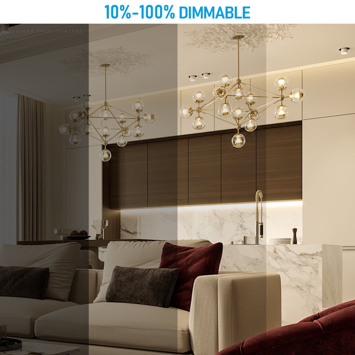 TORCHSTAR 6Pack LED G25 Globe Dimmable Light Bulb, 7W (75W Eqv.), Anti Glare Half Chrome Bulbs, UL Listed, E26 Base for Bathroom, Vanity, Mirror, 3000K Warm White