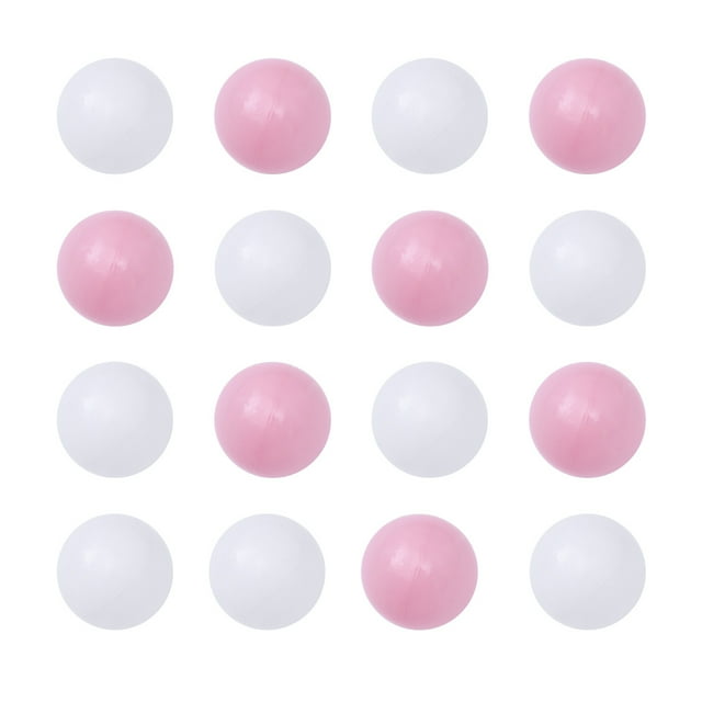 100 bolas de plástico gruesas con forma de océano, divertidas olas para bebés y niños (rosa y blanco)