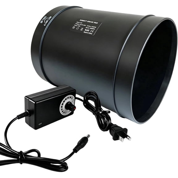 6 inch Inline Duct Fan, Energy Saving Booster Ventilation Exhaust Fan, 345 CFM 11-Speed Controller