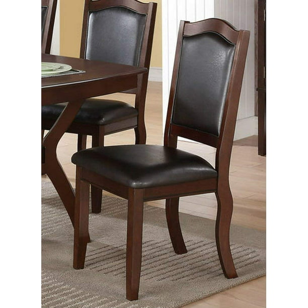 Set Of 4 Modern Espresso Faux Leather, Espresso Faux Leather Dining Chair