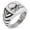 Silver, variant on Stainless Steel Pirate Skull & Crossbones Chevron Pattern Biker Style Polished Ring