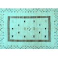 thumbnail image 1 of Ahgly Company Indoor Rectangle Solid Light Blue Modern Area Rugs, 2' x 4', 1 of 4