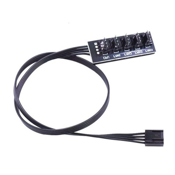 WE-POLUJ 4 Pin PWM PC Fan Hub 1 to 4/5 Way Internal Fan Power Supply Extension Cable CPU