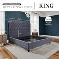 thumbnail image 3 of VanAcc 52.8" High Upholstered Bed Frame King Size Platform Sleigh Bed with Deep Button Tufted Headboard/Easy Assembly/Silver Grey, 3 of 8